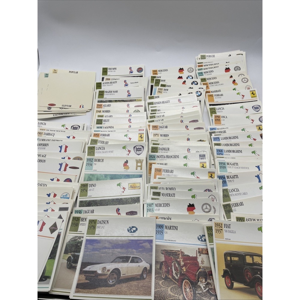 Classic Car‎ Picture Fact Card Lot Of Over 150 Ferrari Lamborghini Ford Chevy